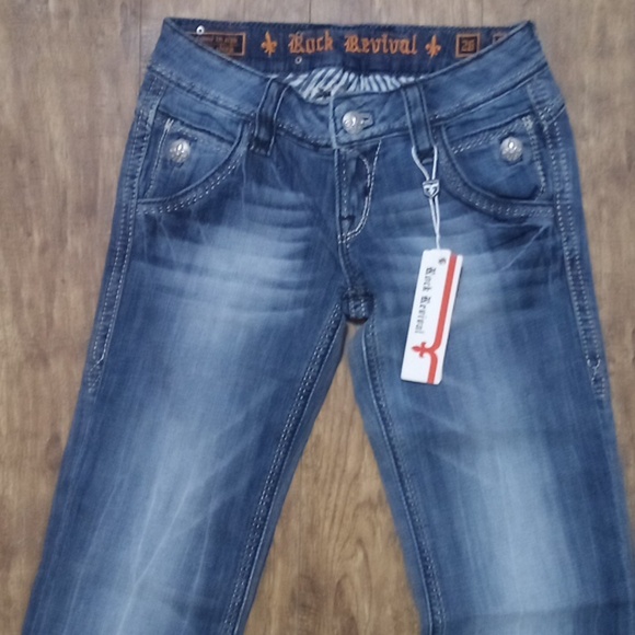 Rock Revival NWT Women's 26 Wide Leg Elizabeth Flap Pockets - Picture 3 of 13